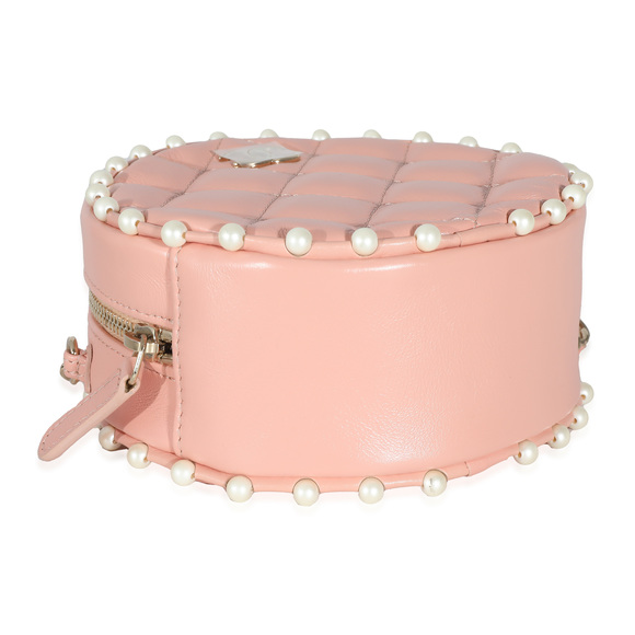 Chanel Pink Quilted Calfskin Pearl Round Clutch With Chain - Picture 7 of 8
